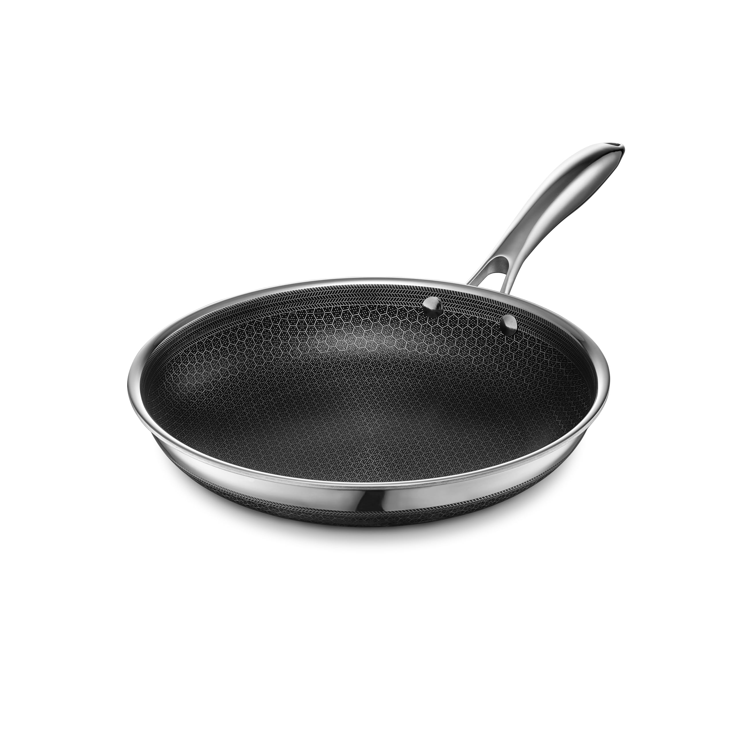 HexClad Hybrid Nonstick 7-Inch Frying Pan with Tempered Glass Lid, Stay-Cool Handle, Dishwasher-Friendly, Oven-Safe Up to 900°F, Induction-Ready, Compatible with All Cooktops