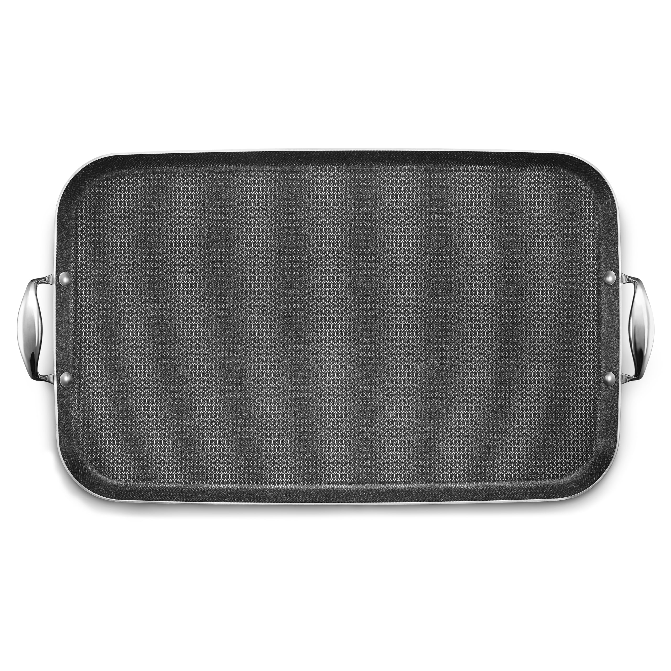 HexClad Hybrid Nonstick Double Burner Griddle, Stay-Cool Handles, Dishwasher-Friendly, Oven-Safe Up to 900°F, Induction-Ready, Compatible with All Cooktops